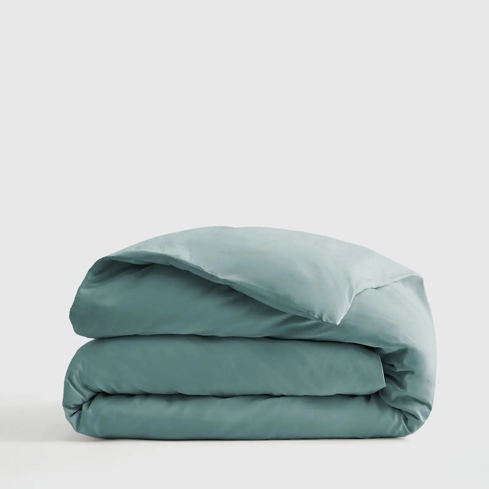 Quince Luxury Organic Sateen Duvet Cover, Pine, Queen/Full